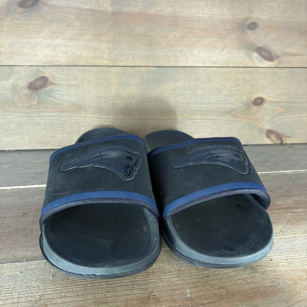 nike offcourt mens size 13 shoes black NFL patriots comfort slide sandals